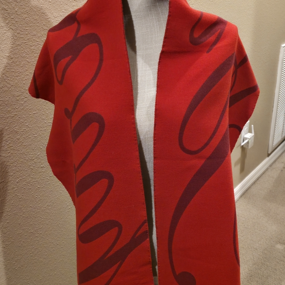 Burberry Red and Burgundy Scarf - Picture 5 of 6